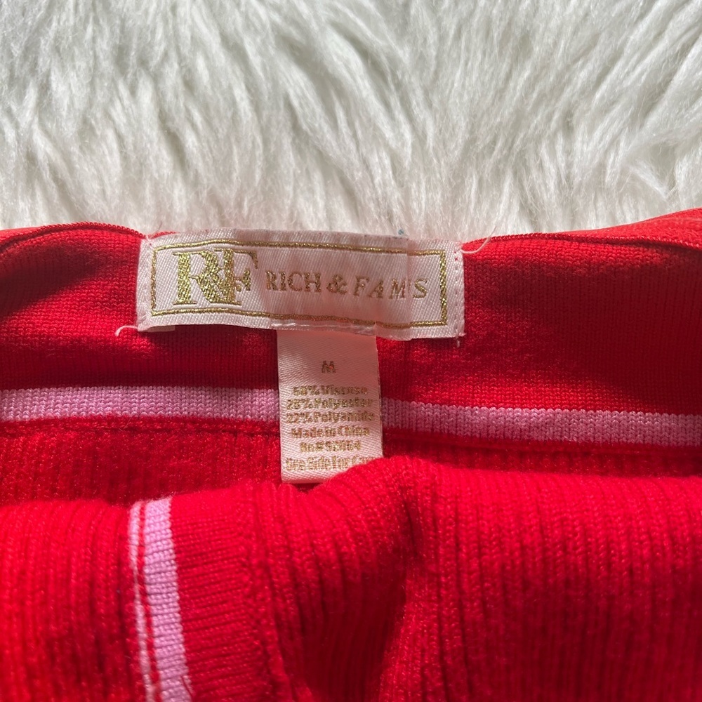 Red strapless ribbed knit top - Picture 5 of 7